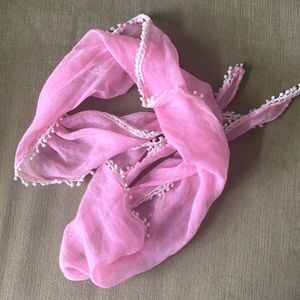 White and pink scarves
